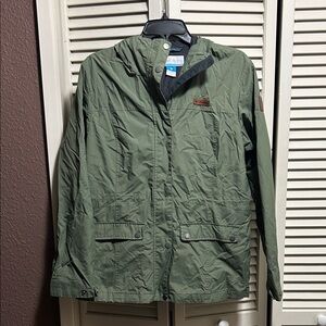 Green Hooded Rain Jacket